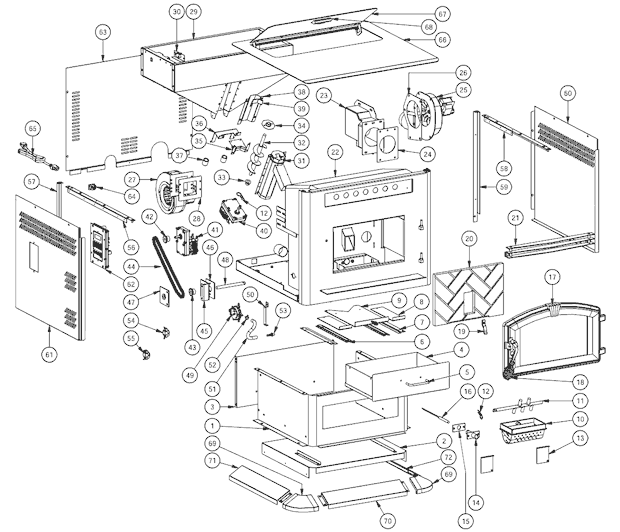 Page A Diagram and Parts List for 6041  US Stove Company Furnace